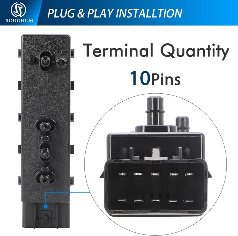 Sorghum Power Seat Switch - Front Left Driver Side Adjustment Control 8 Ways for 2010-2019 Chevy Chevrolet Camaro Malibu Equinox Traverse Cruze Buick Cadillac GMC Replace# 25974714 12451497 - Image 5